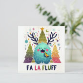 Niedlicher Weihnachtsmann "fa la fluff" Feiertagskarte (Stehend Vorderseite)