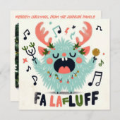 Niedlicher Weihnachtsmann "fa la fluff" Feiertagskarte (Vorne/Hinten)