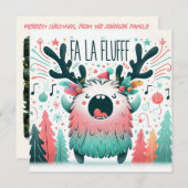 Niedlicher Weihnachtsmann "fa la fluff" Feiertagskarte (Vorne/Hinten)
