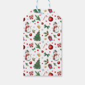 Niedlicher Weihnachtsmann & Feierliche Muster Froh Geschenkanhänger (Rückseite)