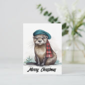 Niedlicher Weihnachtsmann Feiertagspostkarte (Stehend Vorderseite)