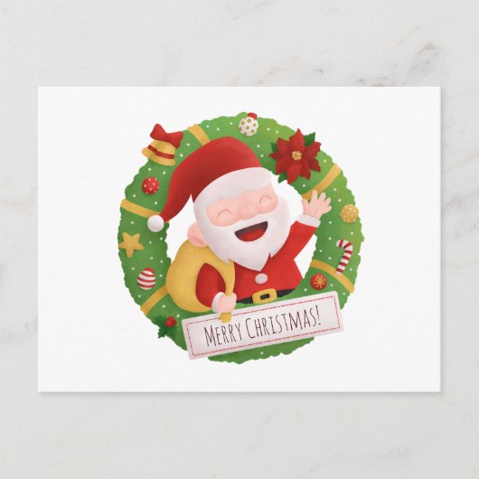 Niedlicher Weihnachtsmann Feiertagspostkarte (Vorderseite)