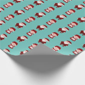 Niedlicher Weihnachtsmann/Frau Claus Geschenkpapier (Ecke)