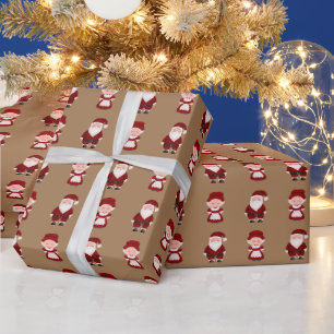 Niedlicher Weihnachtsmann/Frau Claus Geschenkpapier