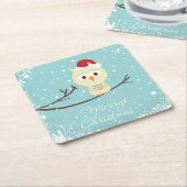 Niedlicher Weihnachtsmann froh Weihnachtslicht Bla Rechteckiger Pappuntersetzer (angewinkelt)