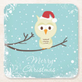 Niedlicher Weihnachtsmann froh Weihnachtslicht Bla Rechteckiger Pappuntersetzer (Vorderseite)