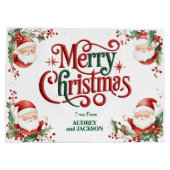 Niedlicher Weihnachtsmann frohe Weihnachten Große Geschenktüte (Rückseite)