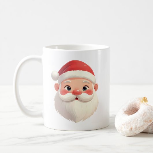 Niedlicher Weihnachtsmann frohe Weihnachten Kaffeetasse (Mit Donut)