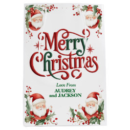 Niedlicher Weihnachtsmann frohe Weihnachten Mittlere Geschenktüte