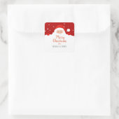Niedlicher Weihnachtsmann - Frohe Weihnachten - Pe Quadratischer Aufkleber (Tasche)