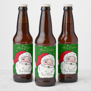 Niedlicher Weihnachtsmann Frohe Weihnachtsgeschenk Bierflaschenetikett