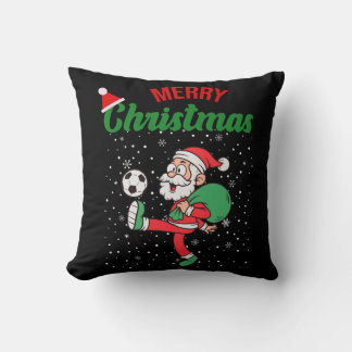Niedlicher Weihnachtsmann Fußballfest Weihnachten Kissen