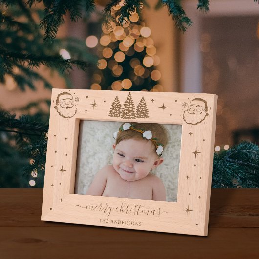 Niedlicher Weihnachtsmann Geätzte Rahmen