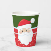 Niedlicher Weihnachtsmann gegenüber den roten grün Pappbecher (Rückseite)
