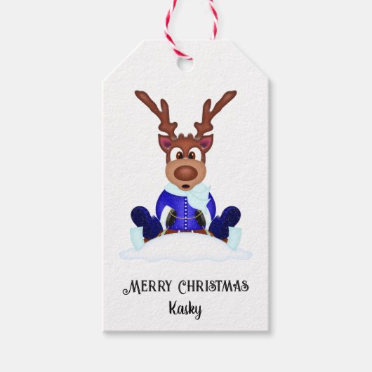 Niedlicher Weihnachtsmann Geschenkanhänger (Vorderseite)