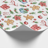 Niedlicher Weihnachtsmann Geschenkpapier (Ecke)