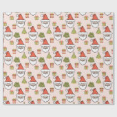 Niedlicher Weihnachtsmann Geschenkpapier (Flach)