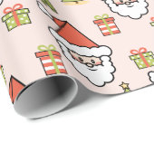 Niedlicher Weihnachtsmann Geschenkpapier (Rolleneckpunkt)
