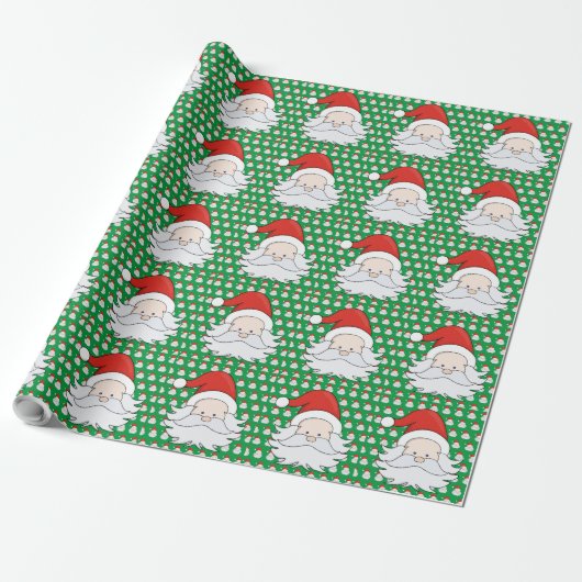 Niedlicher Weihnachtsmann Geschenkpapier (Ungerollt)