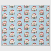 Niedlicher Weihnachtsmann Geschenkpapier (Flach)