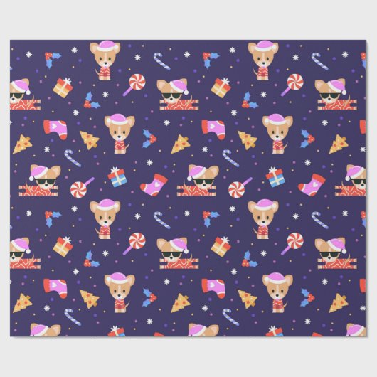 Niedlicher Weihnachtsmann Geschenkpapier (Flach)