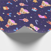 Niedlicher Weihnachtsmann Geschenkpapier (Ecke)