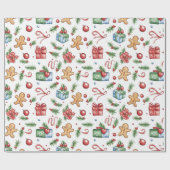 Niedlicher Weihnachtsmann Geschenkpapier (Flach)