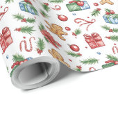 Niedlicher Weihnachtsmann Geschenkpapier (Rolleneckpunkt)