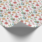Niedlicher Weihnachtsmann Geschenkpapier (Ecke)