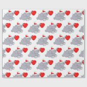 Niedlicher Weihnachtsmann Geschenkpapier (Flach)