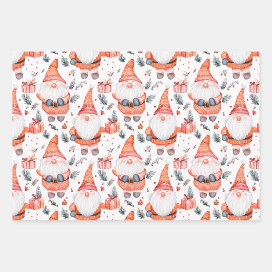 Niedlicher Weihnachtsmann Geschenkpapier Set (Vorderseite 3)