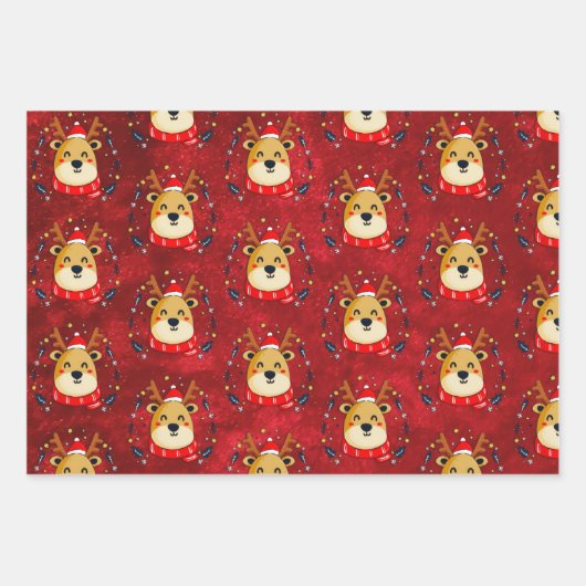 Niedlicher Weihnachtsmann Geschenkpapier Set (Vorderseite 2)