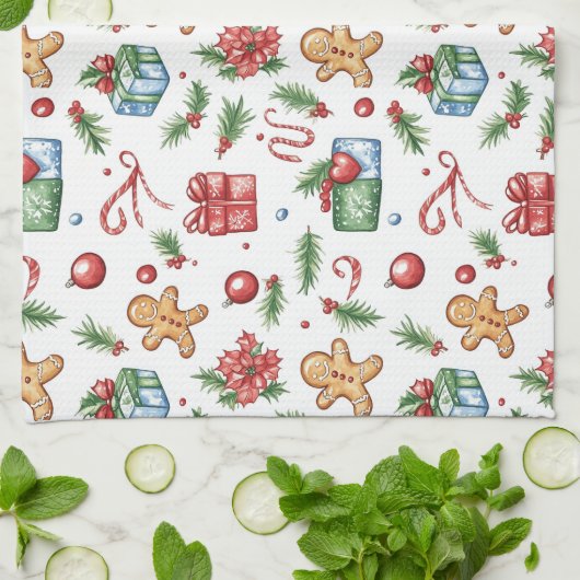 Niedlicher Weihnachtsmann Geschirrtuch (Gefaltet)