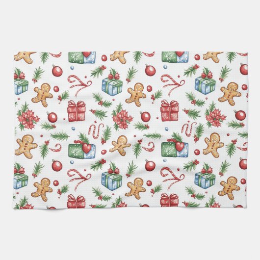 Niedlicher Weihnachtsmann Geschirrtuch (Horizontal)