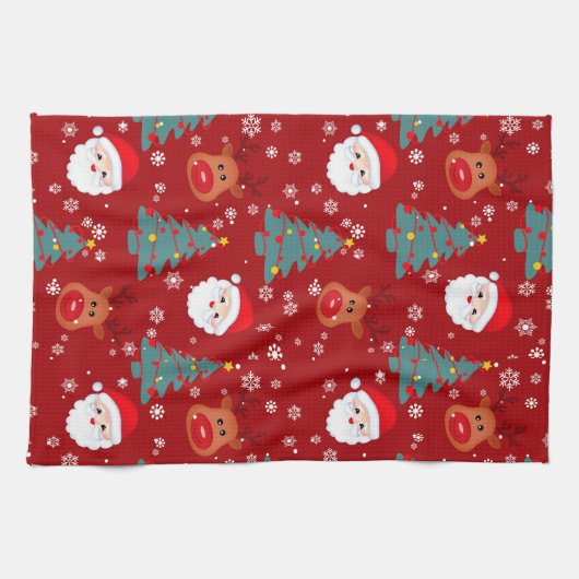 Niedlicher Weihnachtsmann Geschirrtuch (Horizontal)