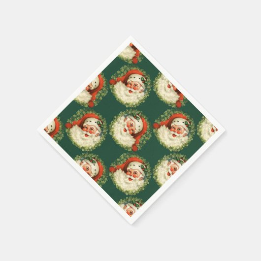 Niedlicher Weihnachtsmann glücklich Weihnachten Serviette (Ecke)