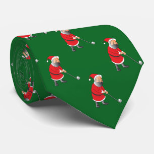 Niedlicher Weihnachtsmann Golf Green Holiday Krawatte