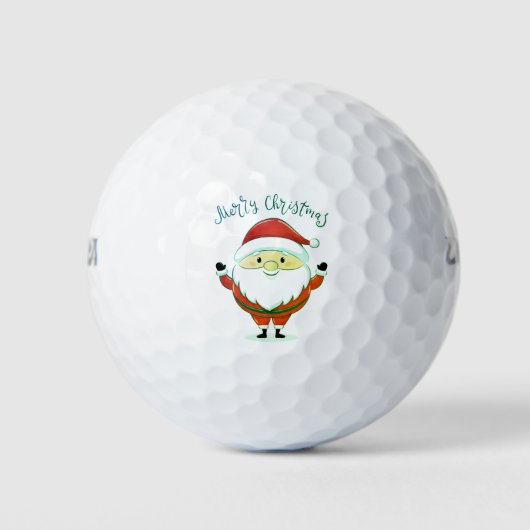 Niedlicher Weihnachtsmann Golfball (Vorderseite)
