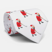Niedlicher Weihnachtsmann Golfspielen Krawatte (Gerollt)
