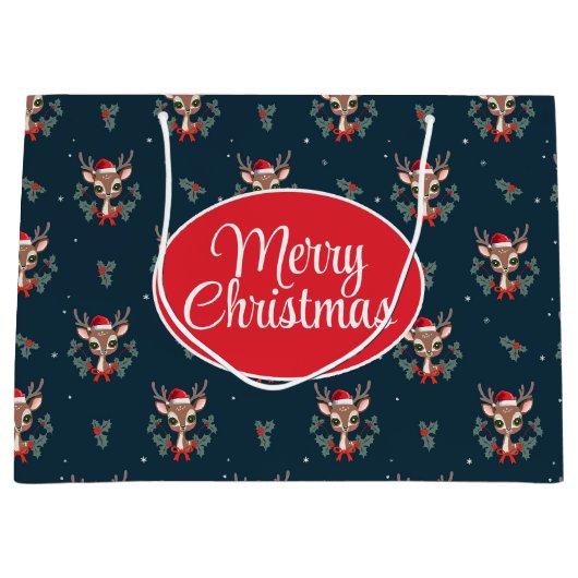 Niedlicher Weihnachtsmann Große Geschenktüte (Vorderseite)
