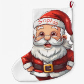 Niedlicher Weihnachtsmann Großer Weihnachtsstrumpf (Rückseite)