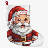 Niedlicher Weihnachtsmann Großer Weihnachtsstrumpf (Vorderseite)