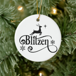 Niedlicher Weihnachtsmann heißt Blitzen Weihnachte Keramik Ornament