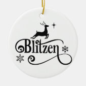 Niedlicher Weihnachtsmann heißt Blitzen Weihnachte Keramik Ornament (Vorne)