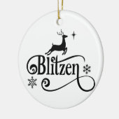 Niedlicher Weihnachtsmann heißt Blitzen Weihnachte Keramik Ornament (Links)