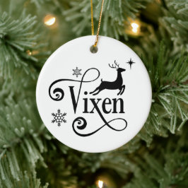 Niedlicher Weihnachtsmann heißt Vixen Weihnachten Keramik Ornament