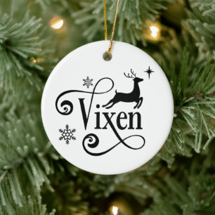 Niedlicher Weihnachtsmann heißt Vixen Weihnachten Keramik Ornament