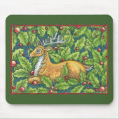 Niedlicher Weihnachtsmann im Wald mit Holly Mousepad (Vorne)