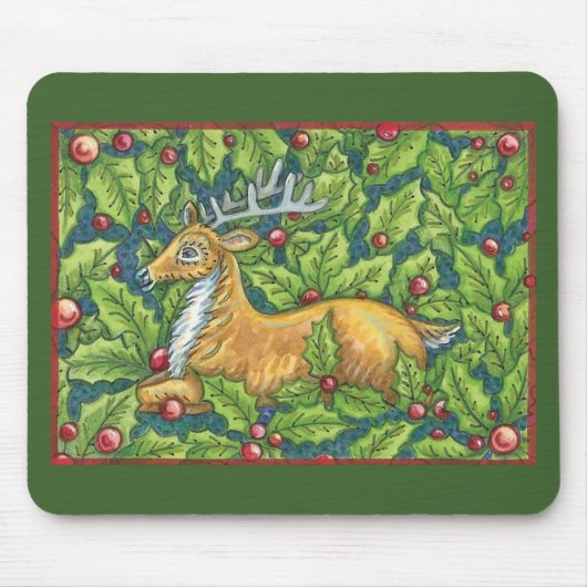 Niedlicher Weihnachtsmann im Wald mit Holly Mousepad (Vorne)