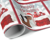 Niedlicher Weihnachtsmann in Geschenken Glückliche Geschenkpapier (Rolleneckpunkt)